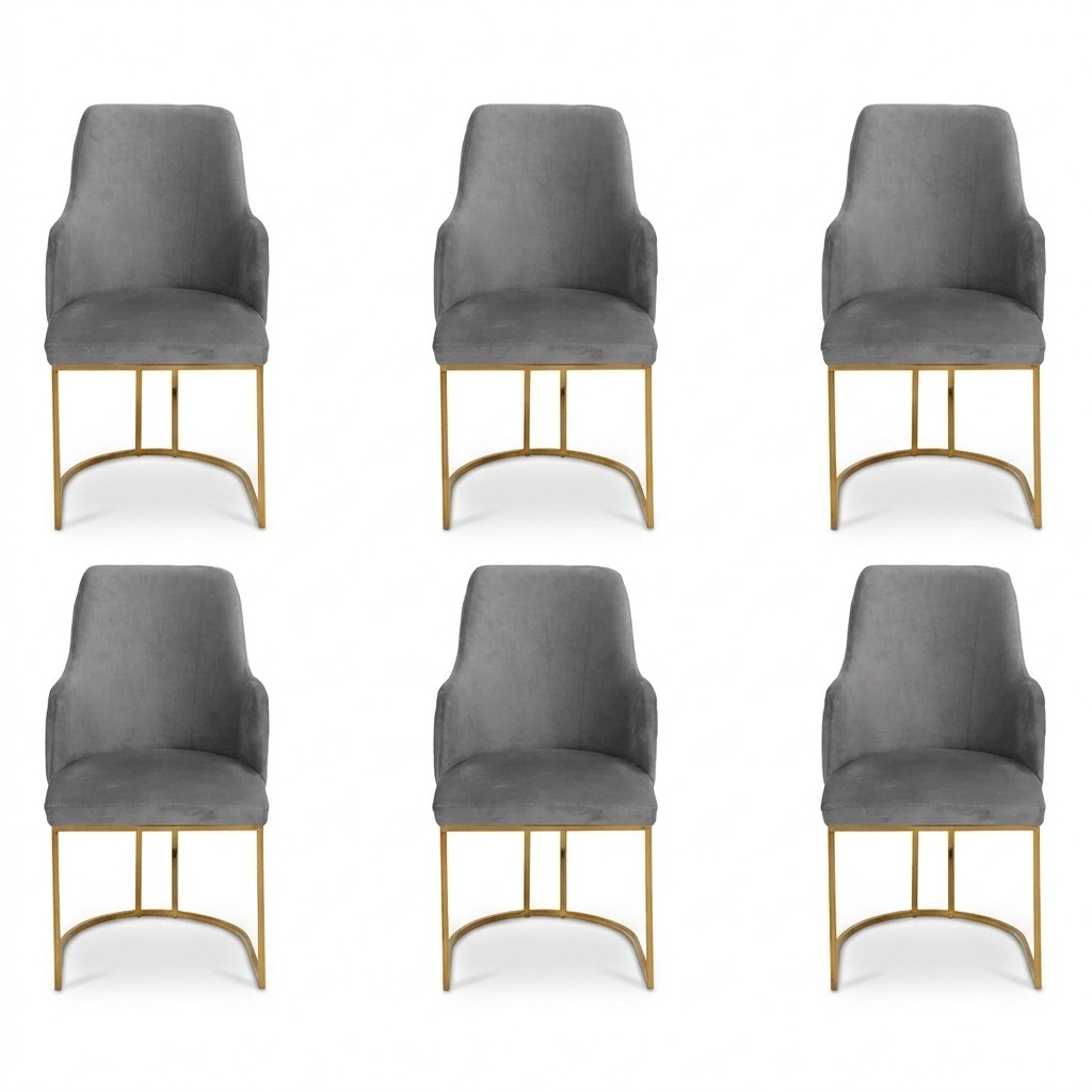 Luxus grau Esszimmerstühle stilvoll Küchenstühle Moderne Design 6x Stühle neu