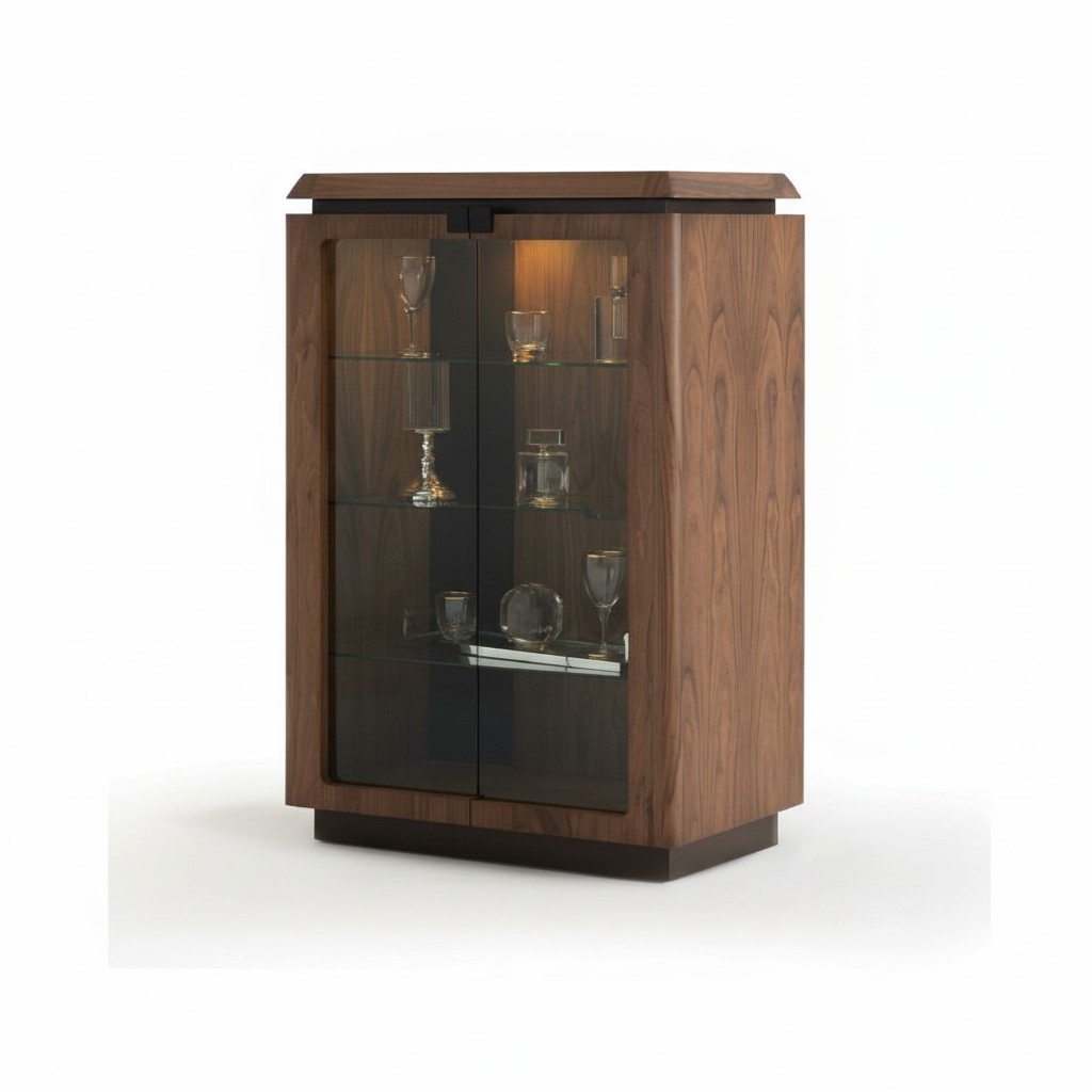 Luxus Holz Vitrine Anrichte Design Schränke braun Möbel