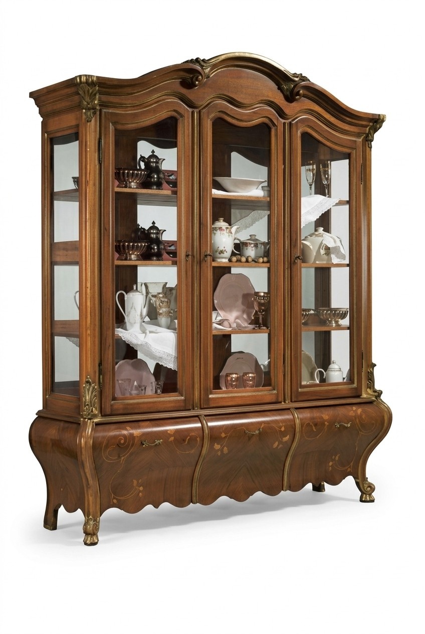 Luxus Holz Vitrine Anrichte Design Schränke Braun Italienische Möbel