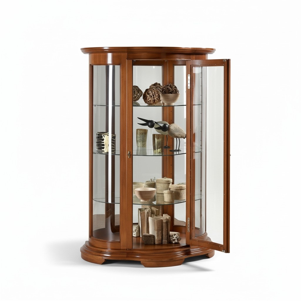 Luxus Holz Anrichte Vitrine Design Braun Schränke Italienische Möbel