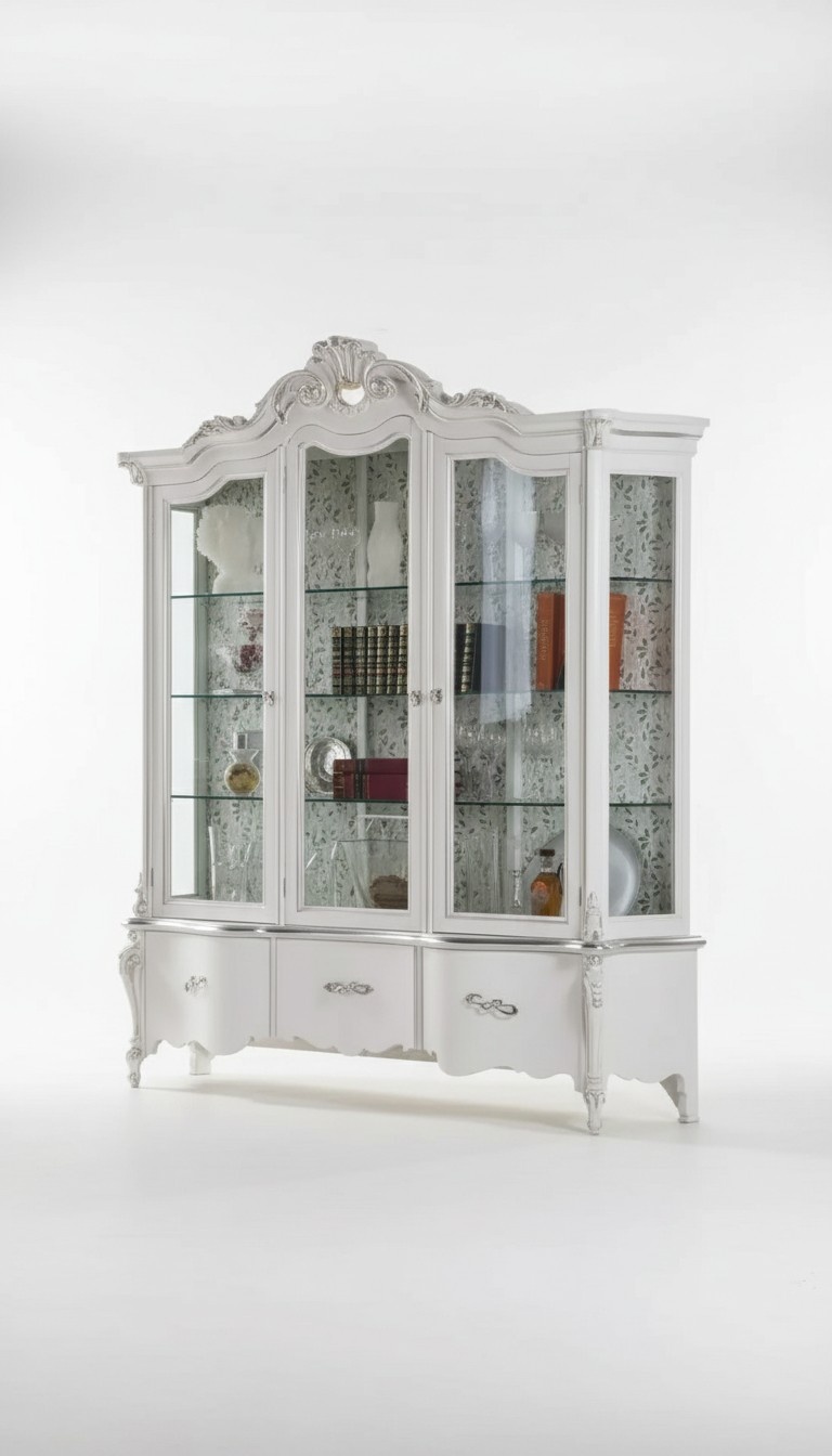 Luxus Holz Vitrine Anrichte Design Schränke Weiß Italienische Möbel