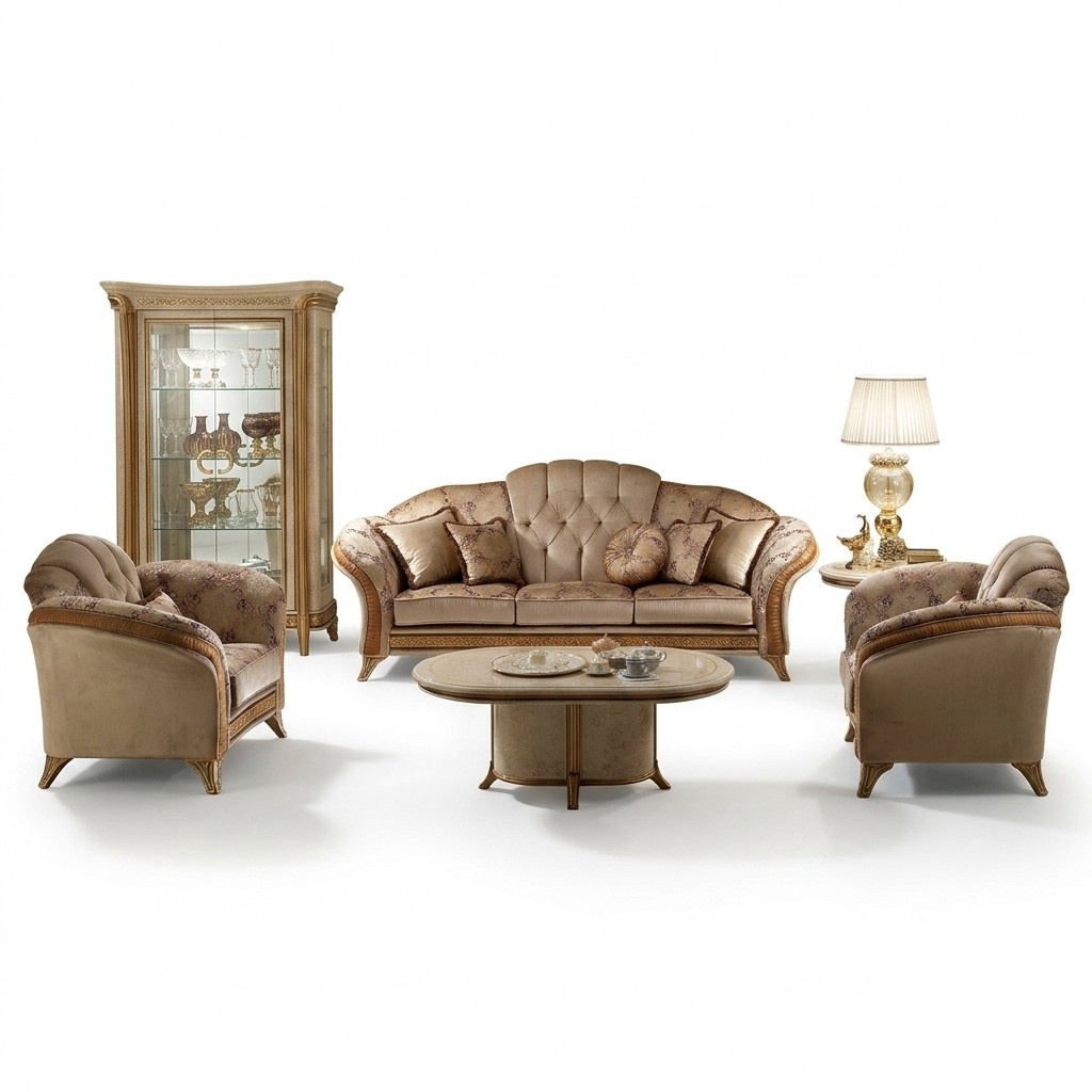 Luxus Klasse 3+1+1 Italienische Möbel Sofagarnitur Couch Sofa Neu