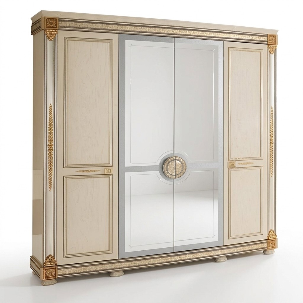 Luxus Kleider Schrank Designer Hochglanz Kleiderschränke Möbel Wohnen Holz Neu