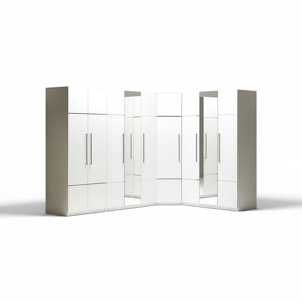 Luxus Kleiderschrank Eckschrank Weißer Schrank Holz Holzschrank Schlafzimmer