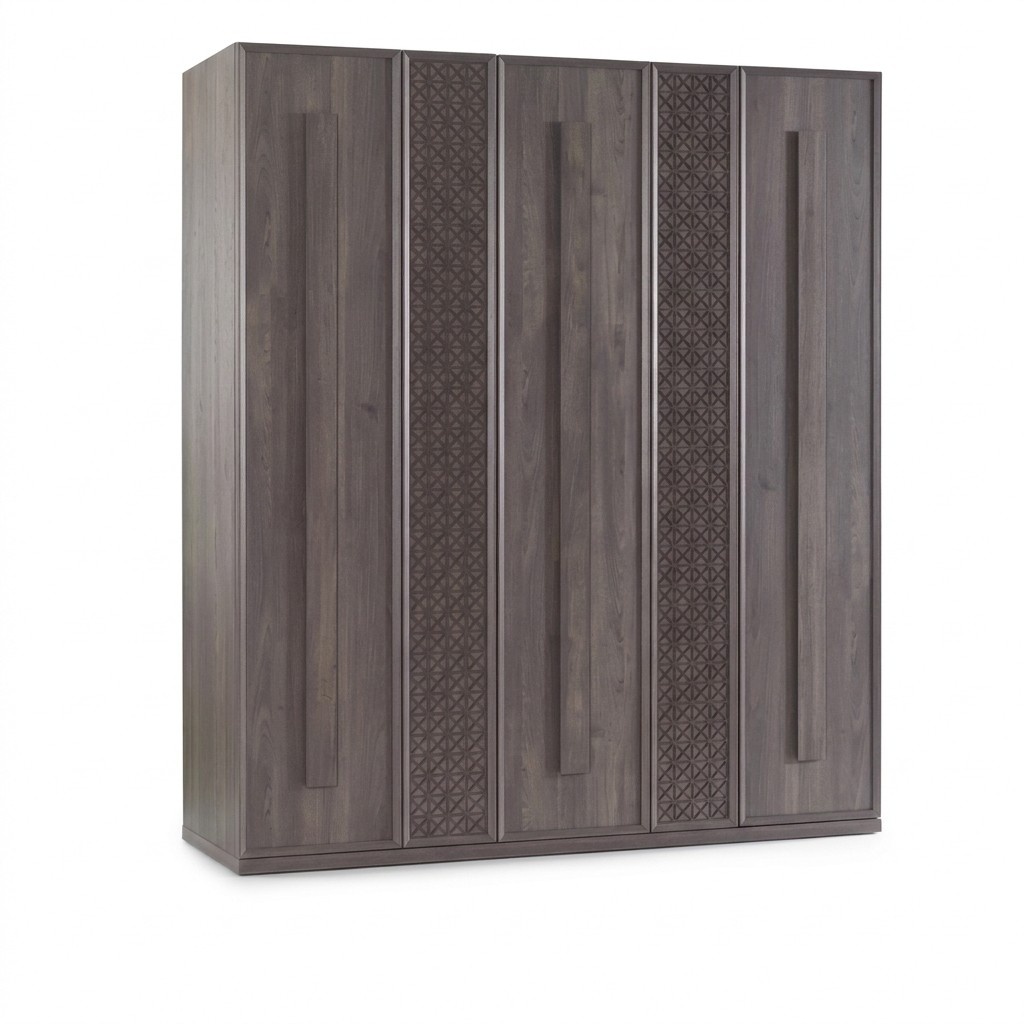 Luxus Kleiderschrank Schrank Holzschrank Möbel Holz Grau 5trg Design