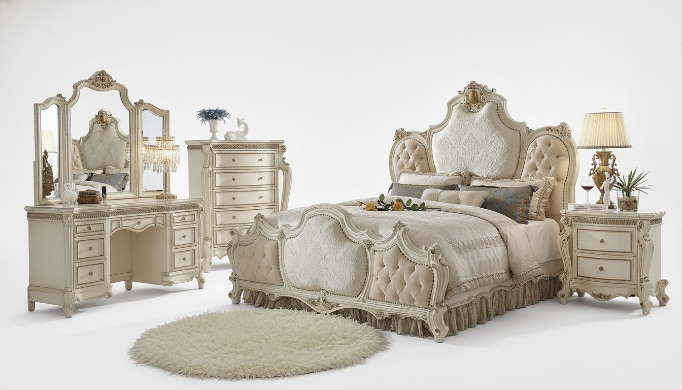 Luxus Kommode Anrichte Spiegel Barock Rokoko Klassische Möbel Holz Kommoden 2tlg