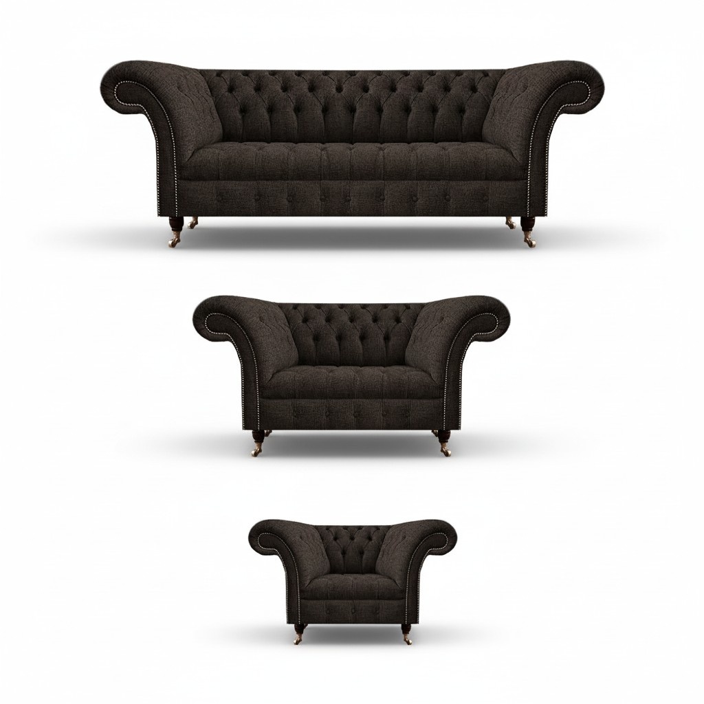 Luxus Komplett Designer Einrichtung Polstermöbel Set 3tlg Sofas Couch