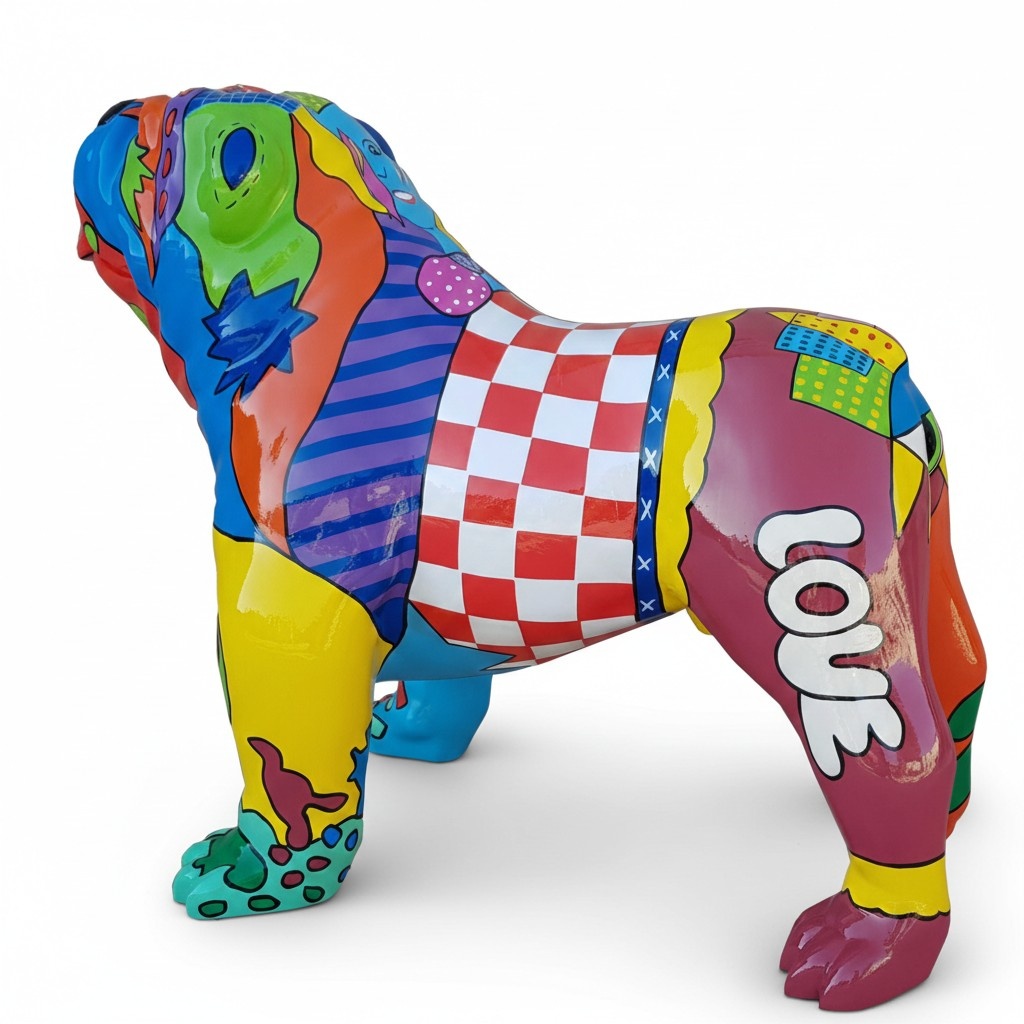 Luxus Laden Dekoration Handbemaltes Hund Figur Statue Skulptur Deko