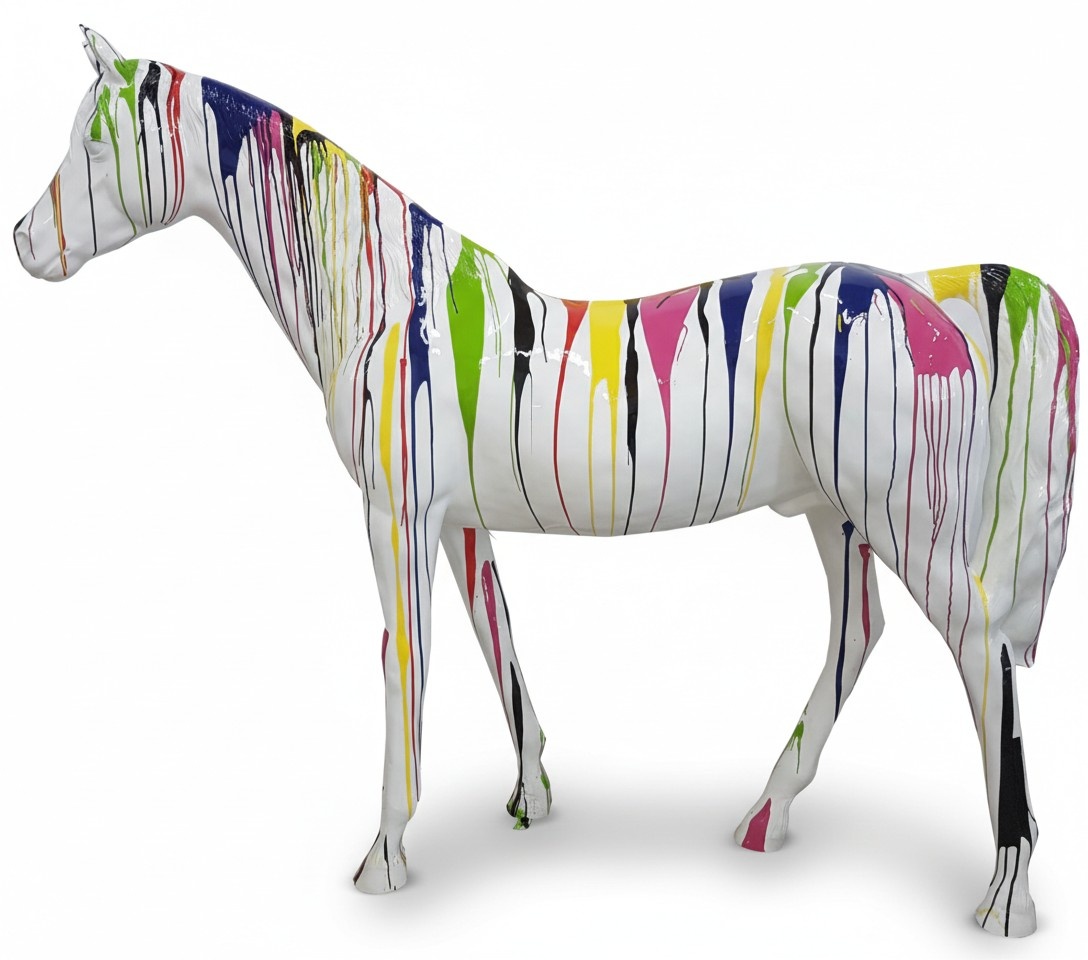 Luxus Laden Dekoration Handbemaltes Pferd Figur Statue Skulptur Deko