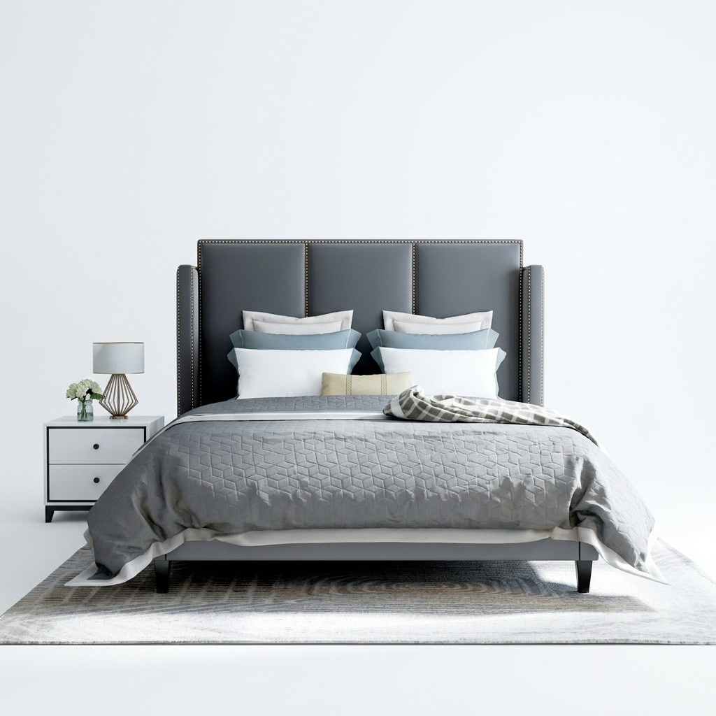 Luxus Leder Bett Metall Gold Design Betten Polster Hotel 180x200cm Schlafzimmer