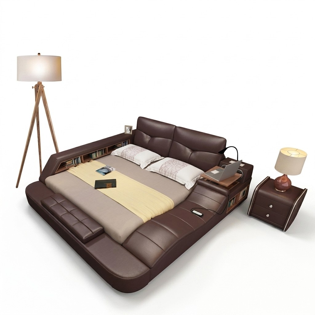 Luxus Leder Design Polster Betten Doppel Modernes Bett Ehe Exclusiv 180x200 cm