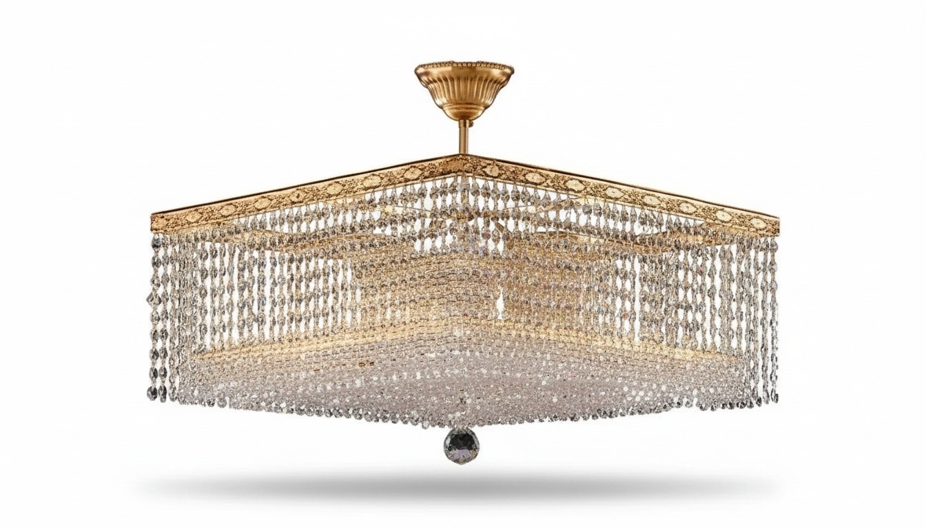 Luxus Lüster Deckenleuchter Gold Kronleuchter Deckenlampe Kristall Art