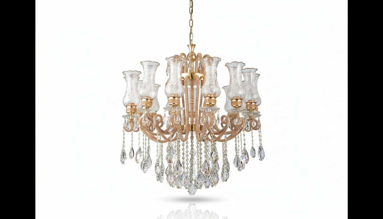 Luxus Lüster Kristall Deckenleuchter Kronleuchter Deckenlampe Gold Lampe