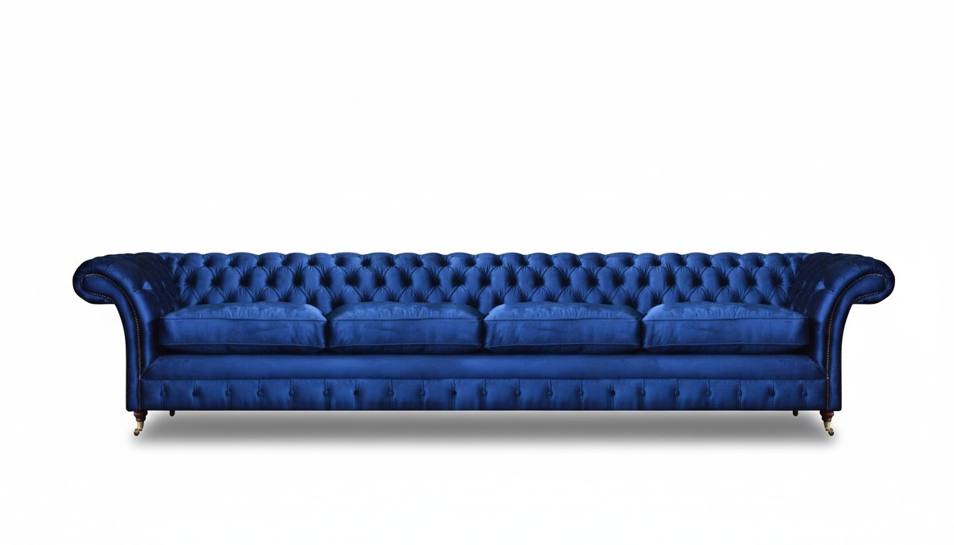 Luxus Modern Sitzmöbel Sofa Viersitzer Couch Blau Chesterfield Wohnzimmer