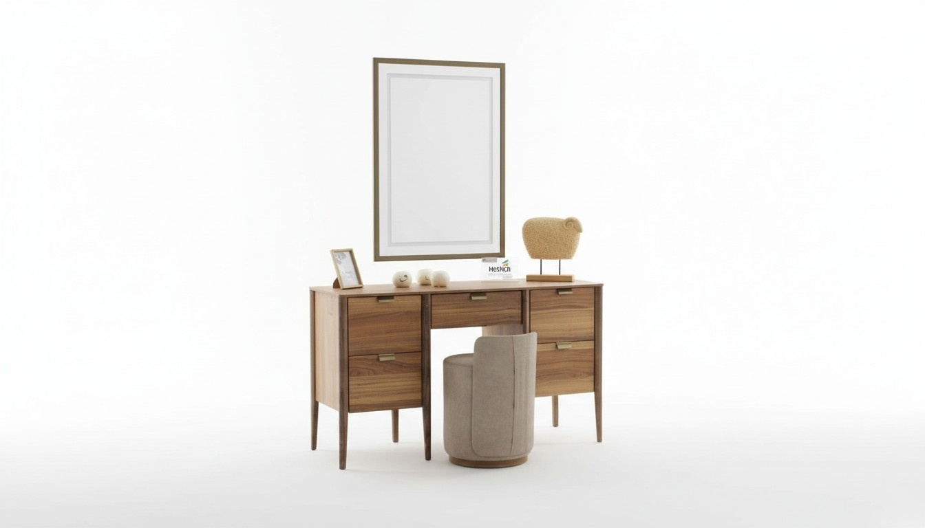 Luxus Möbel Design Schminktisch mit Spiegel Braun Neu Schlafzimmer Möbel