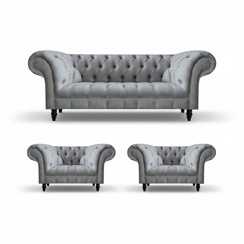 Luxus Möbel Sofagarnitur Couch Polster 3+1+1 Textil Sofa Set Garnitur