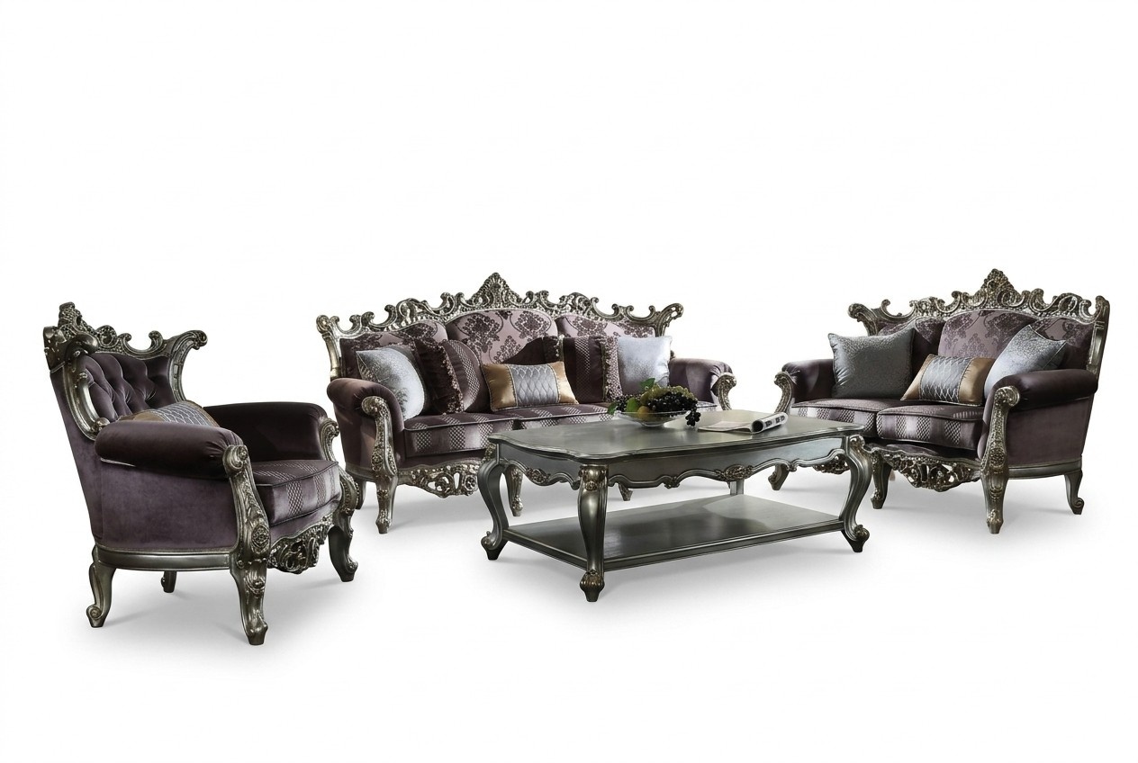 Luxus Möbel Sofagarnitur Couch Sofa Polster 3+2+1 Sitzer mit Couchtisch Couchen