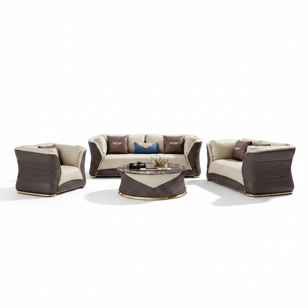 Luxus Möbel Sofagarnitur Couch Sofa Polster 3+2+1 Sitzer mit Couchtisch Couchen
