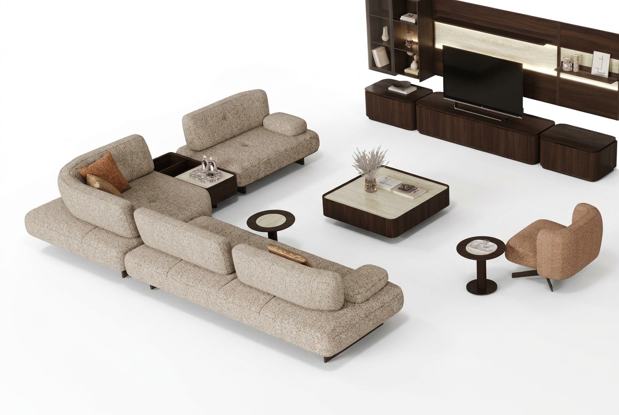 Luxus Möbel Wohnzimmer Komplette Einrichtung Sofa Tische Sessel Set 5tlg
