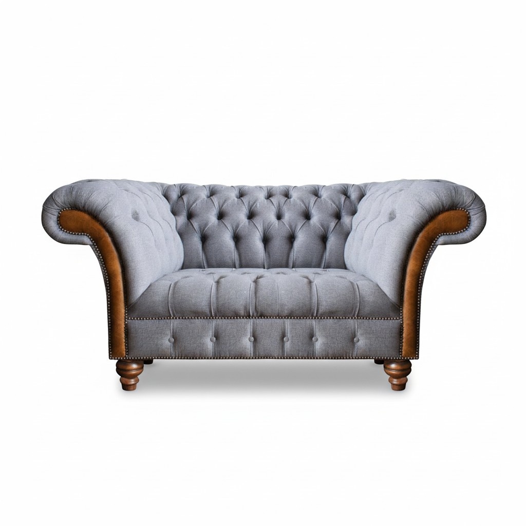 Luxus Möbel Zweisitzer Sofa Couch Chesterfield Designer Textil Wohnzimmer