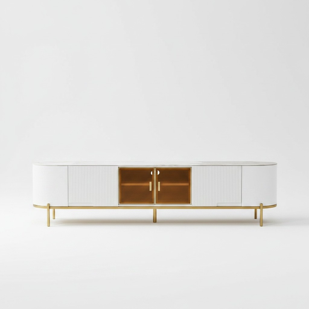 Luxus rtv Lowboard tv Ständer Sideboard Wohnzimmer Holz Weiß Modern