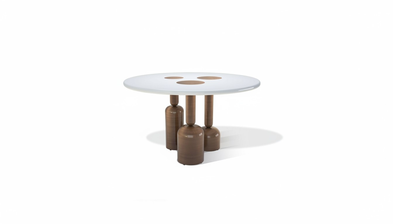 Luxus Runder Esszimmer Tisch Designer Möbel Stil Glasplatte Edelstahl