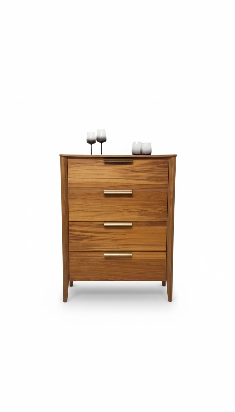 Luxus Schlafzimmer Kommode mit 4 Schubladen Holzschrank Design Möbel Holz Neu