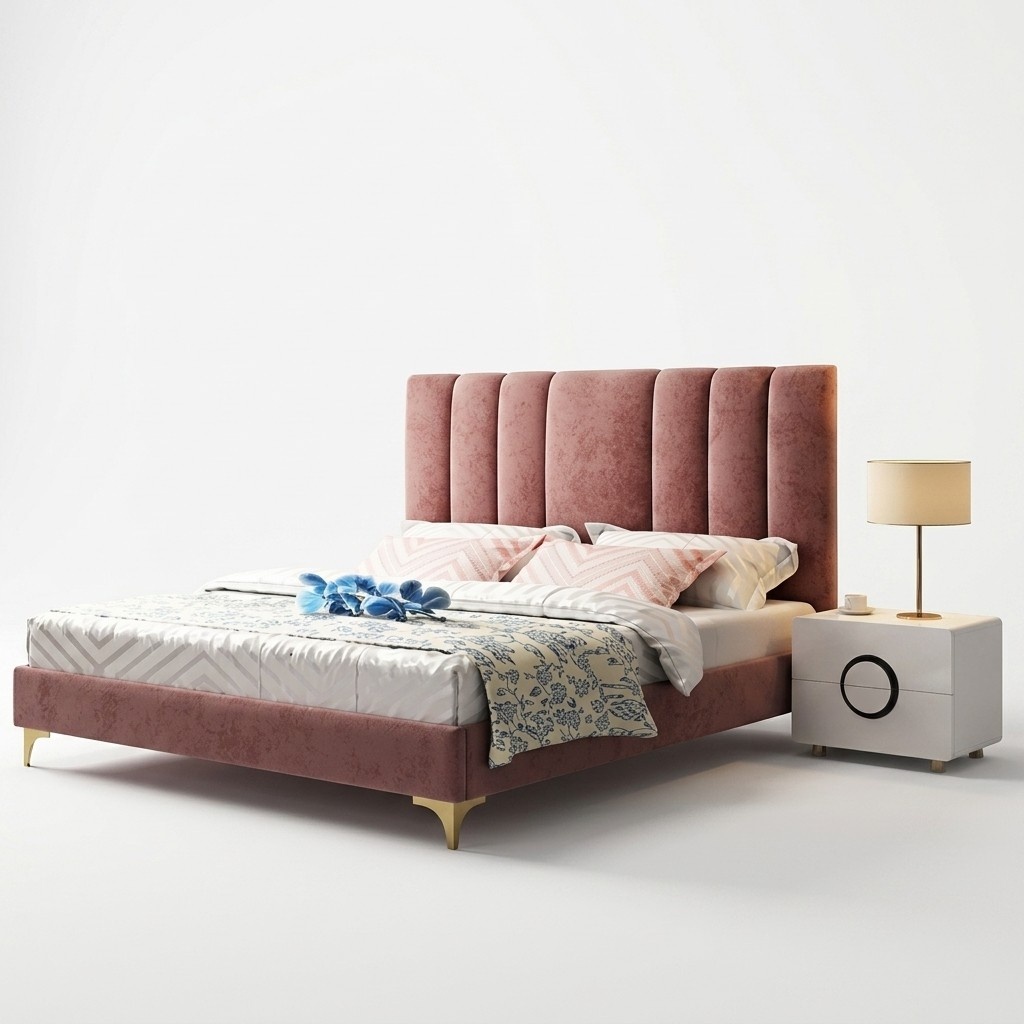 Luxus Schlafzimmer Möbel 3tlg. Komplett Set Bett 2x Nachttische Modernes Design 1