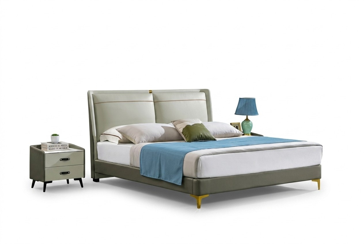 Luxus Schlafzimmer Möbel Design Bett Polster Ehe Betten Doppelbett Gepolstert