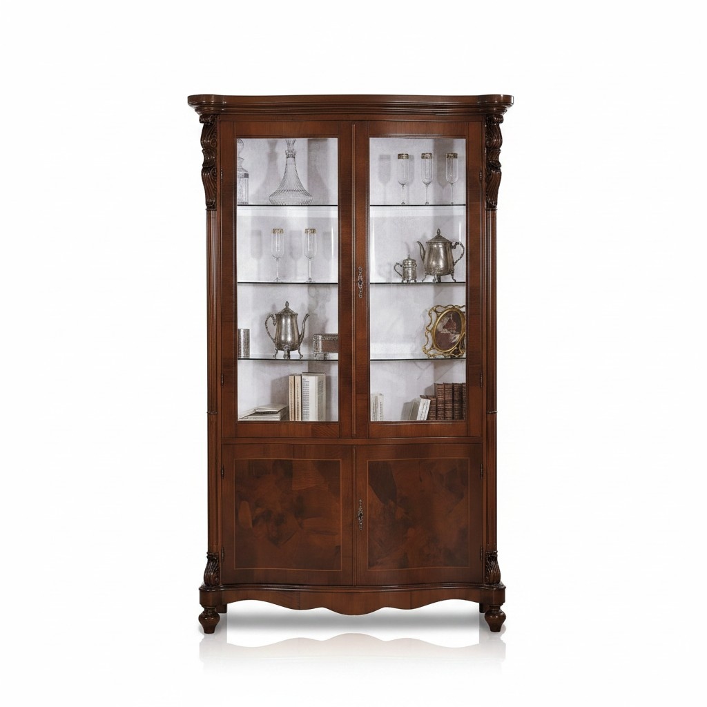 Luxus Schrank Holz Möbel Schränke Vitrine Regal Aktenschrank Glasschrank Antik