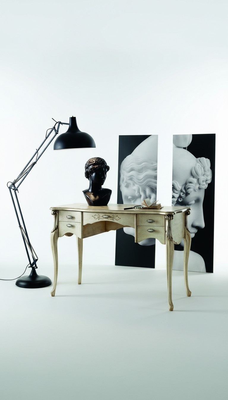 Luxus Schreibtisch Konsolen Luxus Tisch Büro Möbel Barock Gold Echtholz Tische Italien