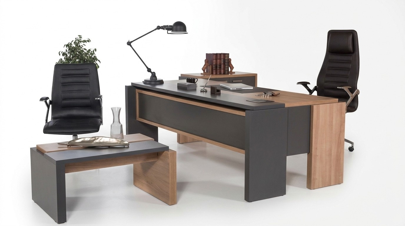 Luxus Schreibtisch Tisch Holz Design Büro Einrichtung Möbel 206x102cm