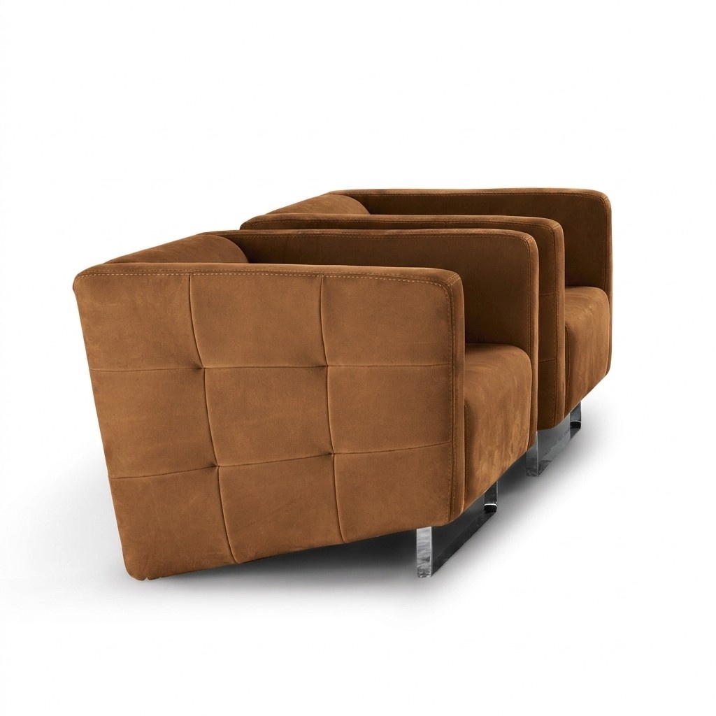 Luxus Sessel Polster Braun Italienischer Stil Design Modern Möbel Wohnzimmer Neu