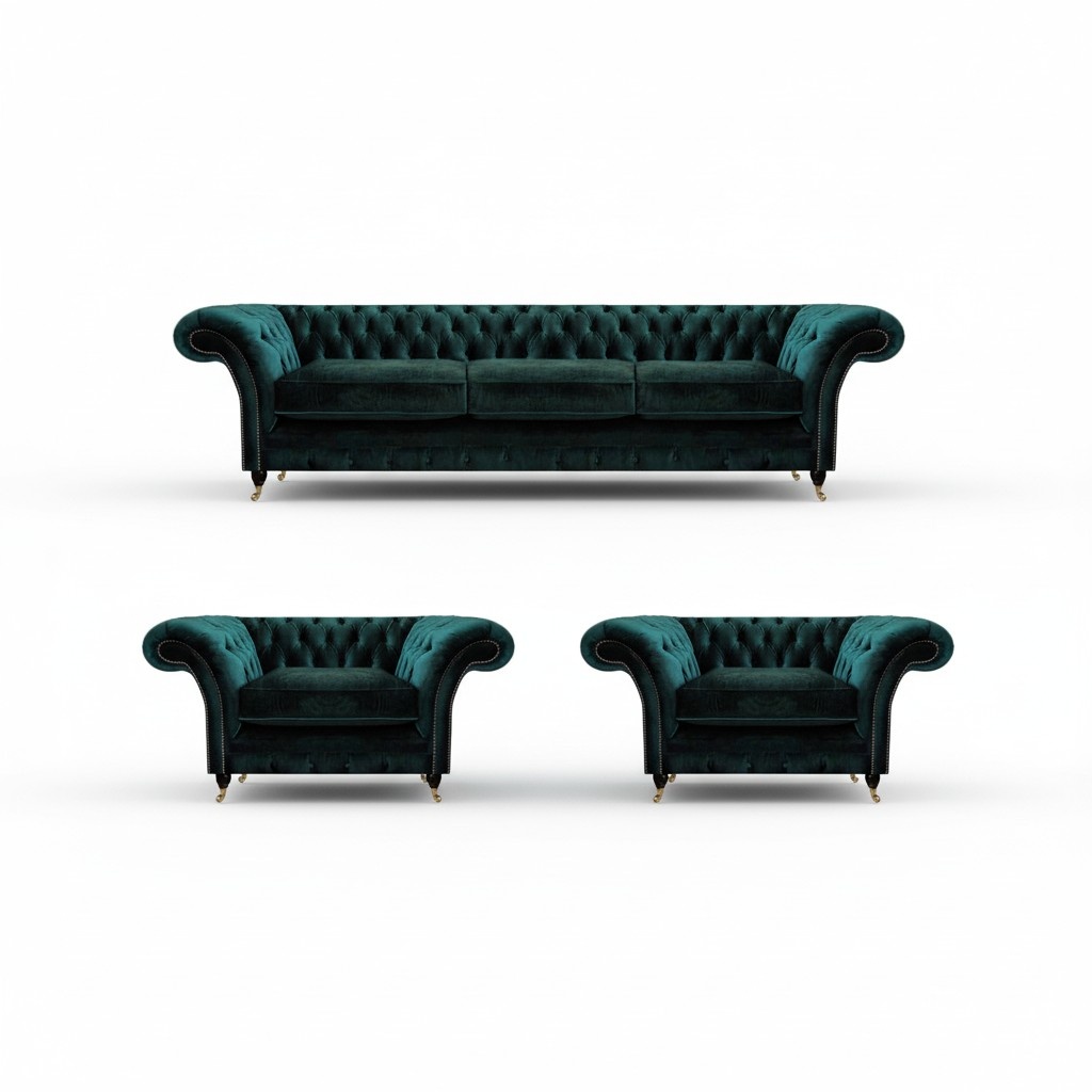 Luxus Set Komplett 3tlg Wohnzimmer 2x Sessel Polstermöbel Sofa Couch Dreisitzer