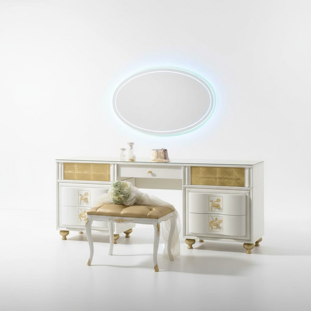 Luxus Set Schminktisch Spiegel XXL Konsole Kommode Schlafzimmer Modern Komplett