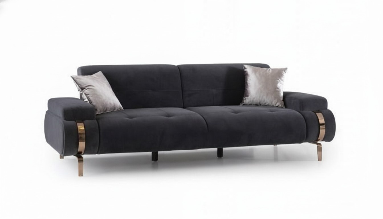 Luxus Sofa 3 Sitzer Couch Chesterfield Sitztiefenverstellung Edelstahl