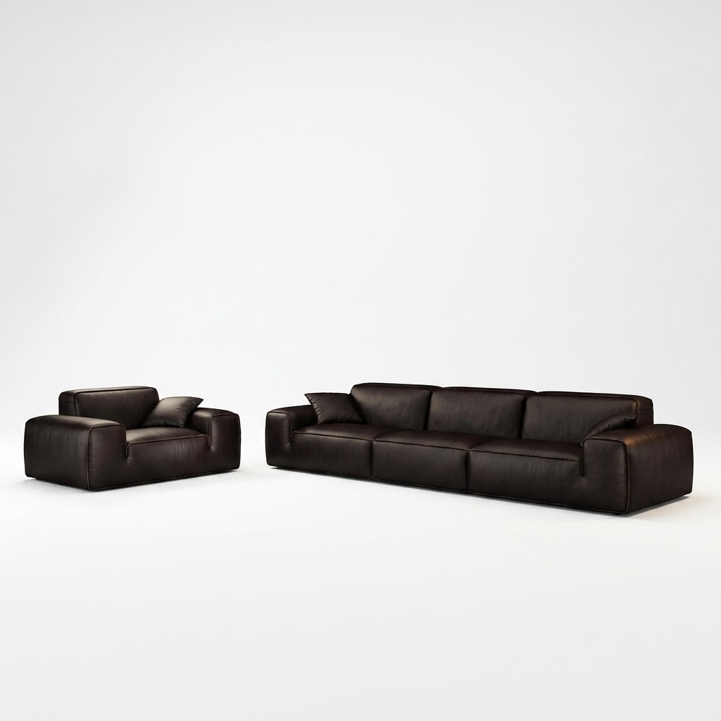 Luxus Sofa 4 Sitzer Leder Wohnzimmer Modernes Design Sofas Polster Couchen