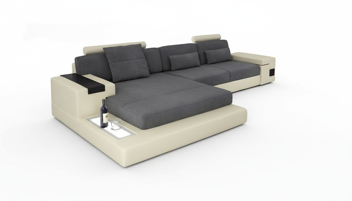 Luxus Sofa Couch Ecke Polstermöbel Wohnzimmer L-Form Modern Design Textil Stoff