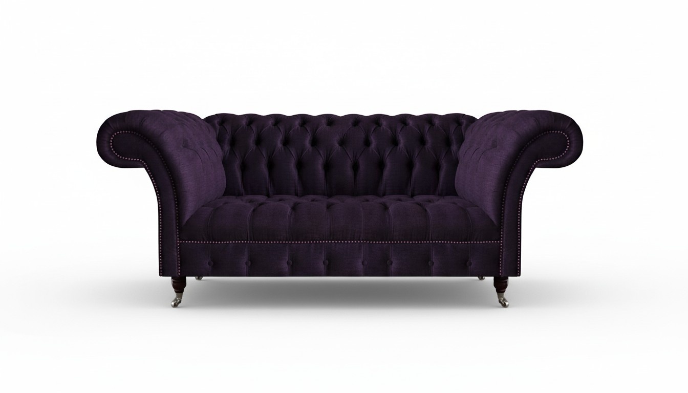 Luxus Sofa Dreisitze Lila Polstermöbel Wohnzimmer Couch Chesterfield Neu