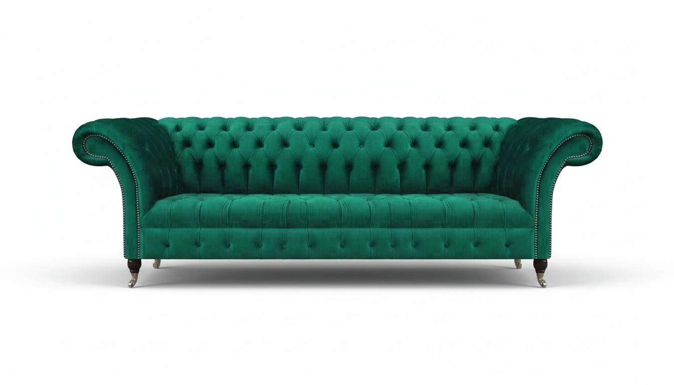 Luxus Sofa Viersitzer Couch Chesterfield Grün Wohnzimmer Sitz Möbel Neu