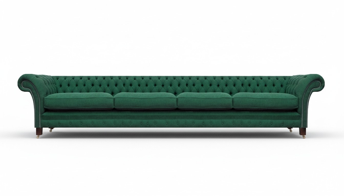 Luxus Sofa Viersitzer Couch Grün Chesterfield Wohnzimmer Möbel Einrichtung