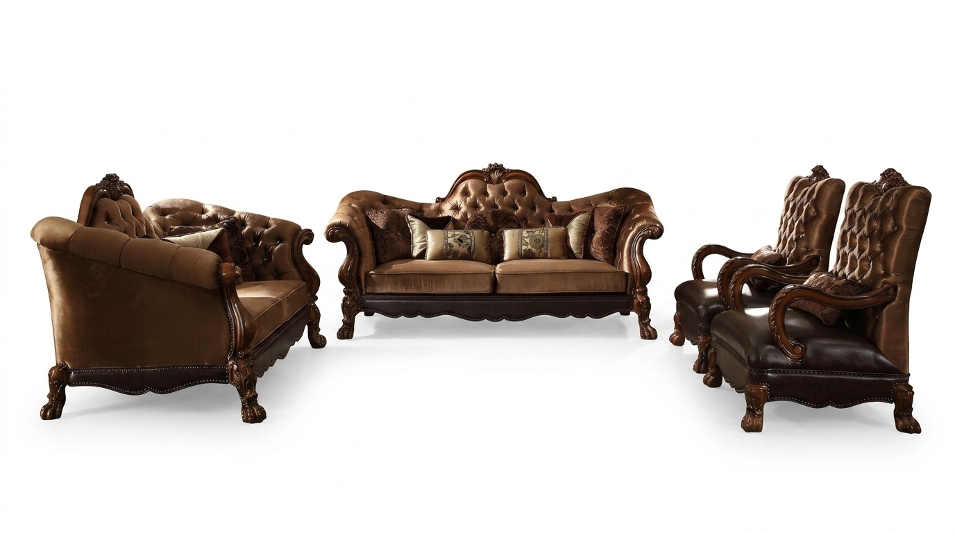 Luxus Sofagarnitur 3+1+1 Sitzer Set Design Sofa Polster Couchen Couch Gruppe neu