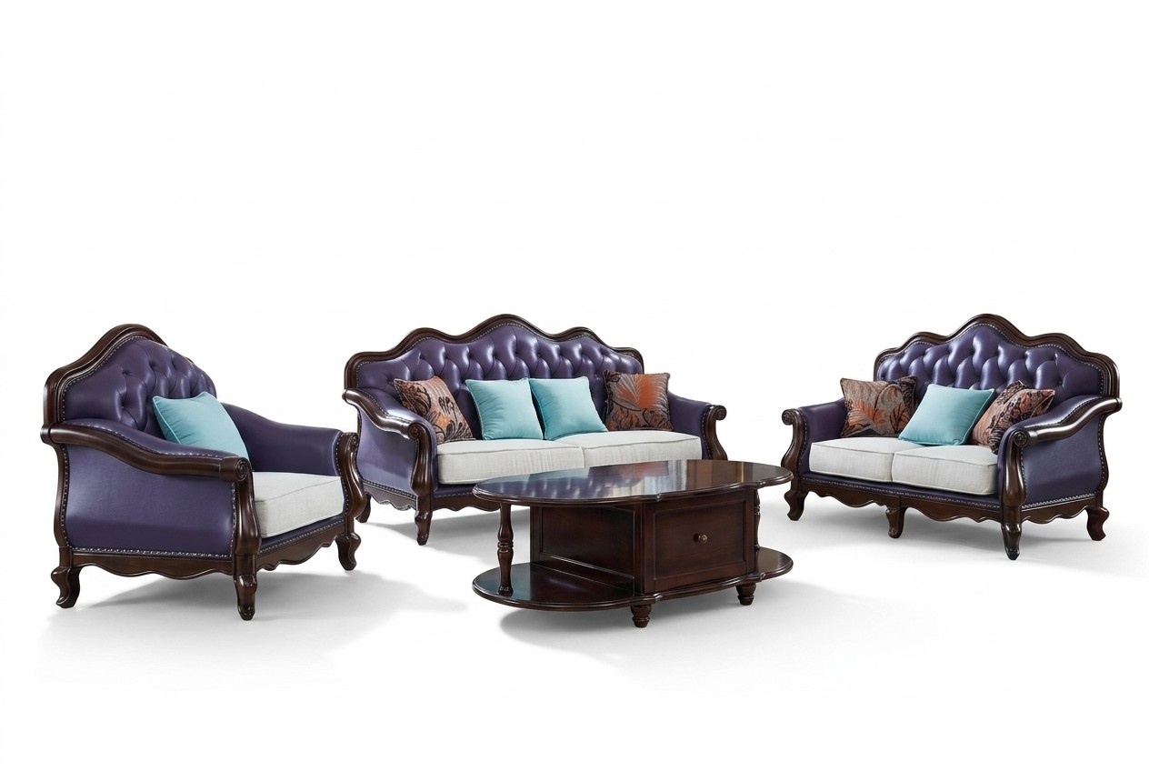 Luxus Sofagarnitur 3+2+1 Sitzer Klassischer Wohnzimmer Sofas Couchen