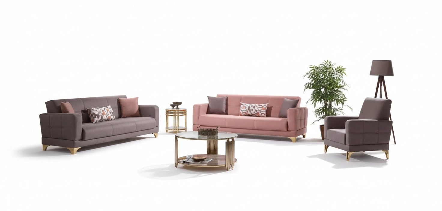 Luxus Sofagarnitur 3+3+1 Set Designer Textil Couchen Sessel Einsitzer