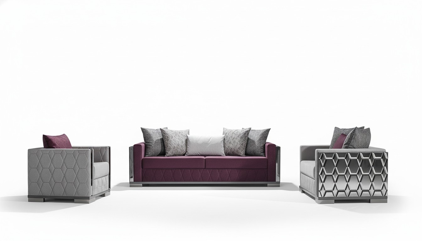 Luxus Sofagarnitur 3+3+1 Sitzer Gruppe Sofa Sitzer Wohnzimmer Sofas