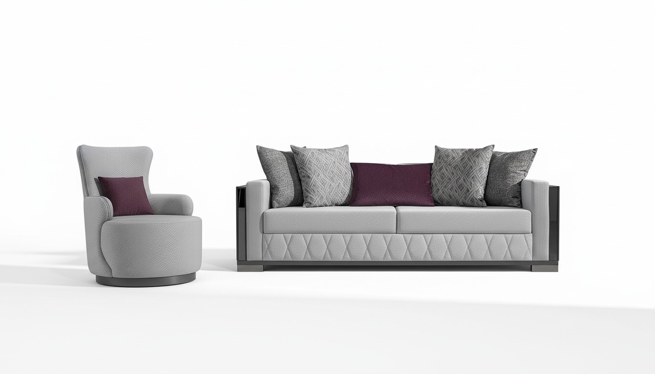 Luxus Sofagarnitur Sofa Garnitur Sofas Sessel 3+1 Sitzer Stoff Design