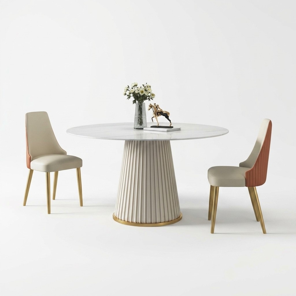 Luxus Tische Runder Tisch Runde Design Edelstahl Möbel Esszimmer Esstische Neu