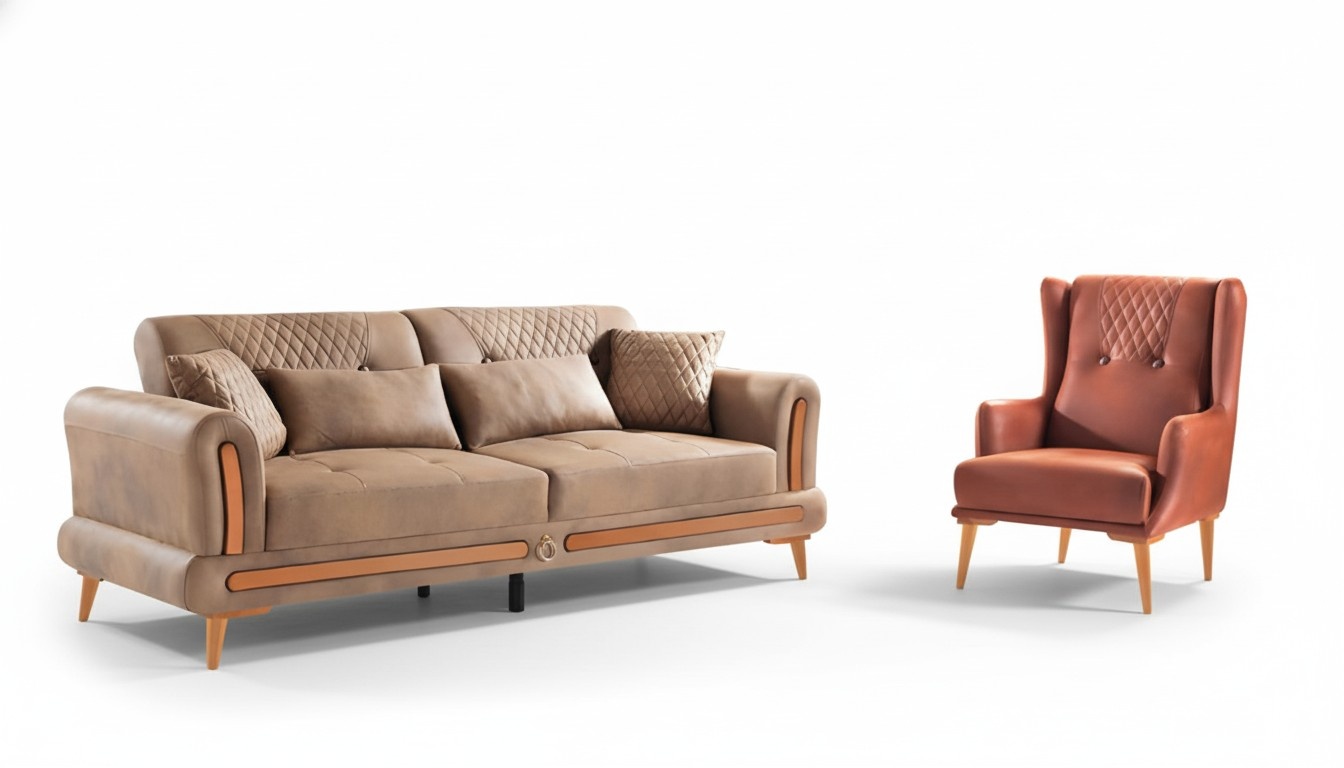 Luxus US Western Sofagarnitur Couch Loft Möbel 3+1 Sitzer Sofa Sessel 2-tlg. Neu