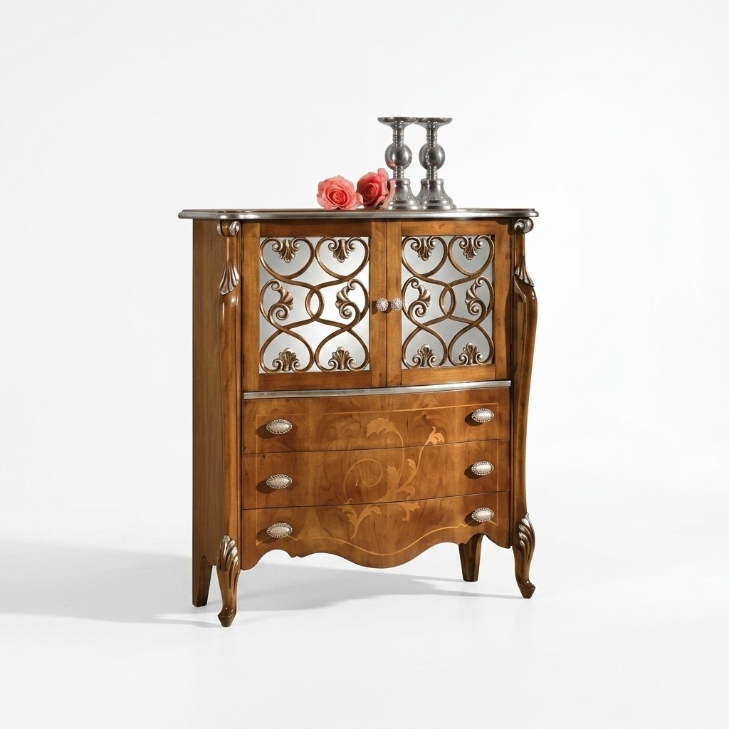 Luxus Vitrine Braun Möbel Wohnzimmer Design Klassischе Schrank Neu