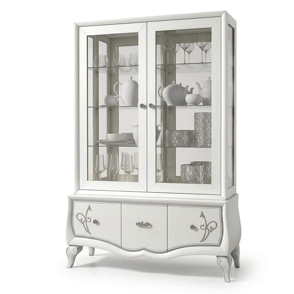 Luxus Vitrine Glas Schrank Antik Stil Modern Holz Vitrinen Italienische Möbel